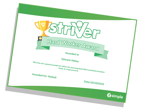 A personal best PE award from Striver by 2Simple Ltdq