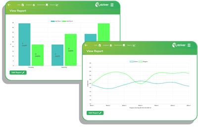 Screenshots showing PE assessment reports from Striver by 2Simple Ltd